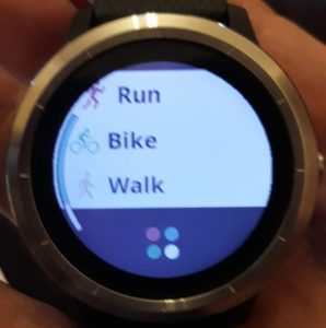 Vivoactive 3 favourites list showing four-dots icon
