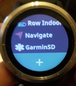 Vivoactive 3 all-apps list showing GarminSD